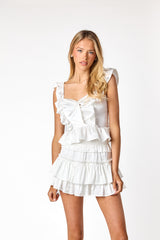 Willow Satin Mini Skirt White