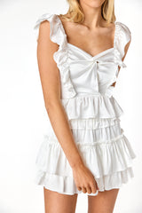 Willow Satin Mini Skirt White