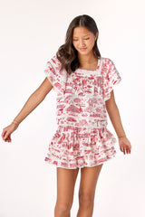 Lily Top Italian Toile