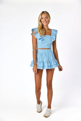 Maya Gingham Top Blue