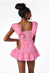 Maya Gingham Top Pink