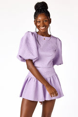 Callie Puff Sleeve Top Lavender