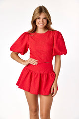 Luna Flounce Skirt Red