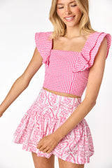 Maya Gingham Top Pink