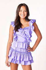 Willow Satin Mini Skirt Amethyst