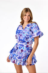 Ella Raglan Top Painterly Floral