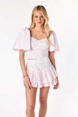 Draper Skirt Swiss Dot Pink