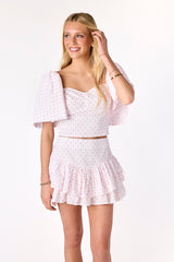 Grayton Top Swiss Dot Pink