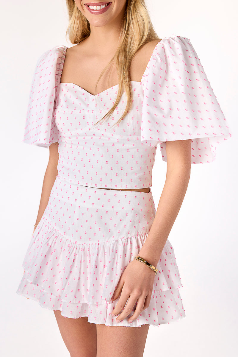 Draper Skirt Swiss Dot Pink