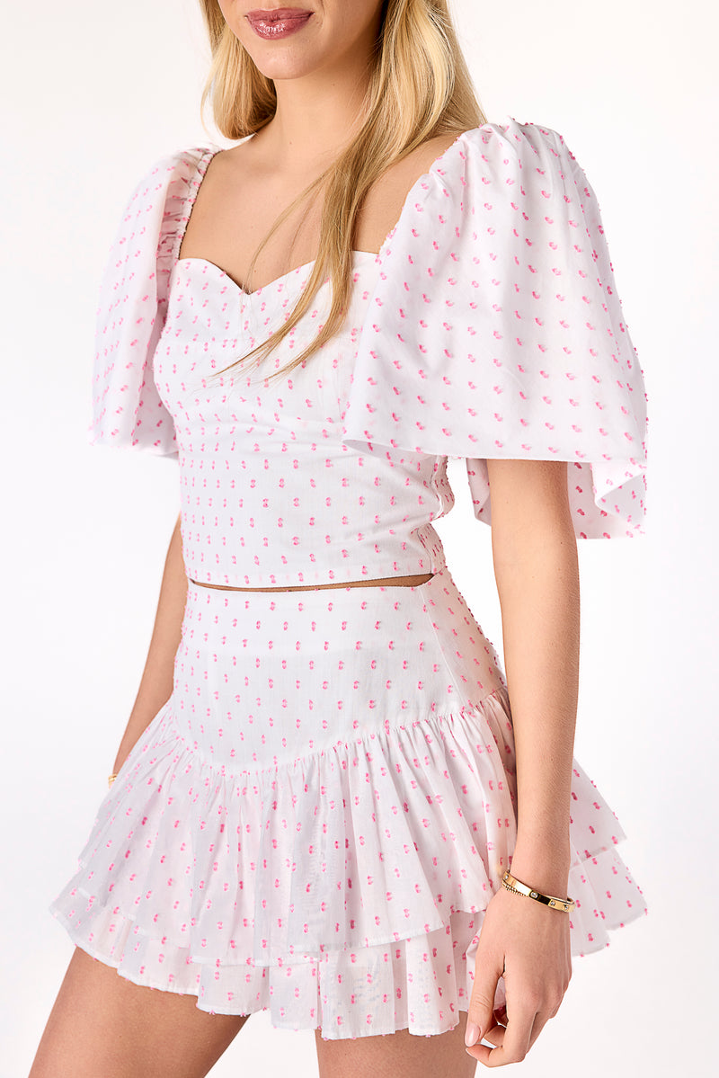 Grayton Top Swiss Dot Pink