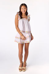 Luca Embroidered Top Floral Pastel