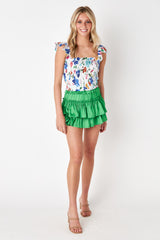 Ariela Ruffle Top Summer Bloom