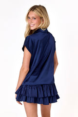 Willow Satin Skirt Navy