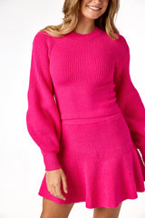 Ellody Knit Skirt Fuchsia
