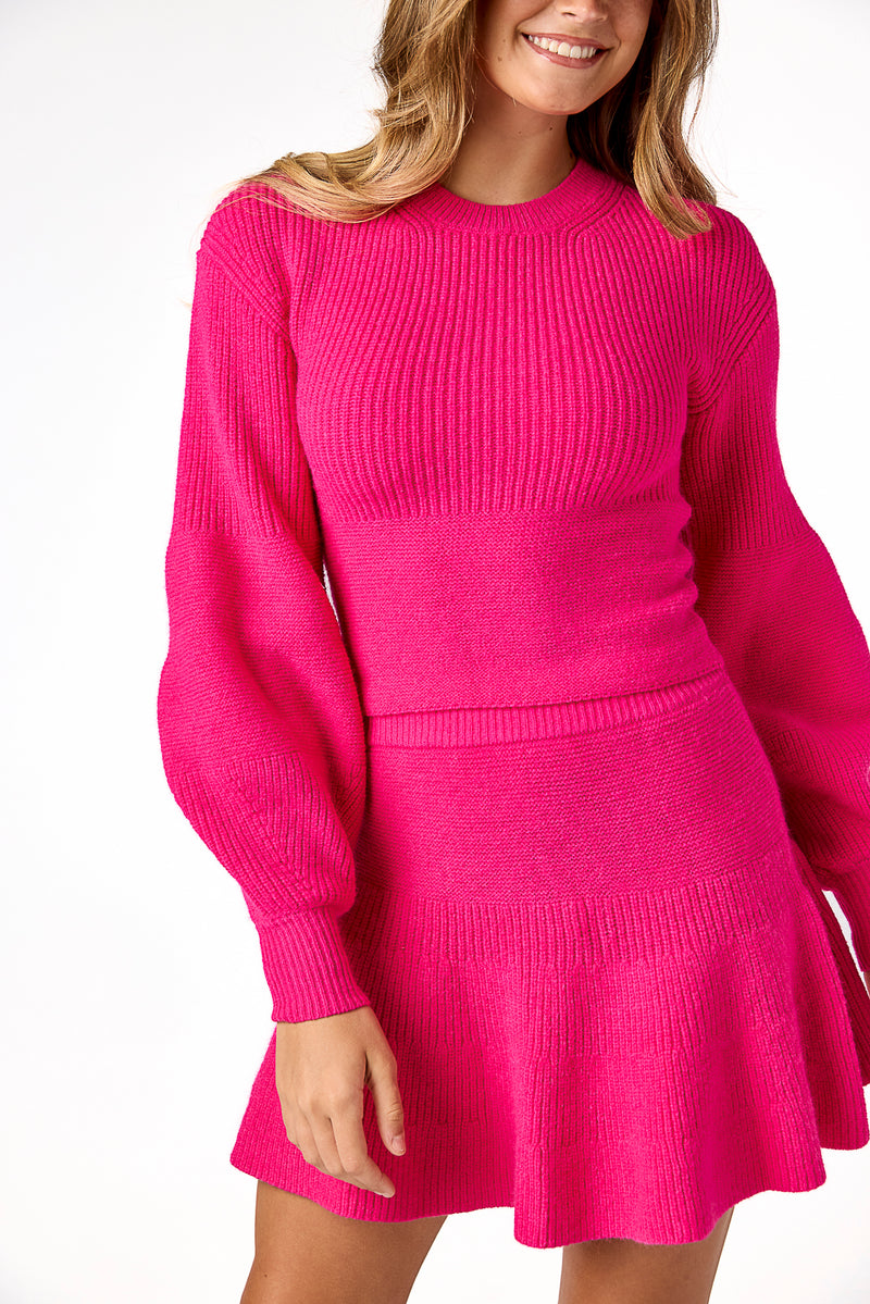 Ellody Knit Skirt Fuchsia