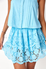 Lagrange Eyelet Skirt Sea Mist