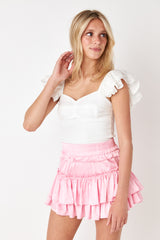 Juliet Ruffle Tank White