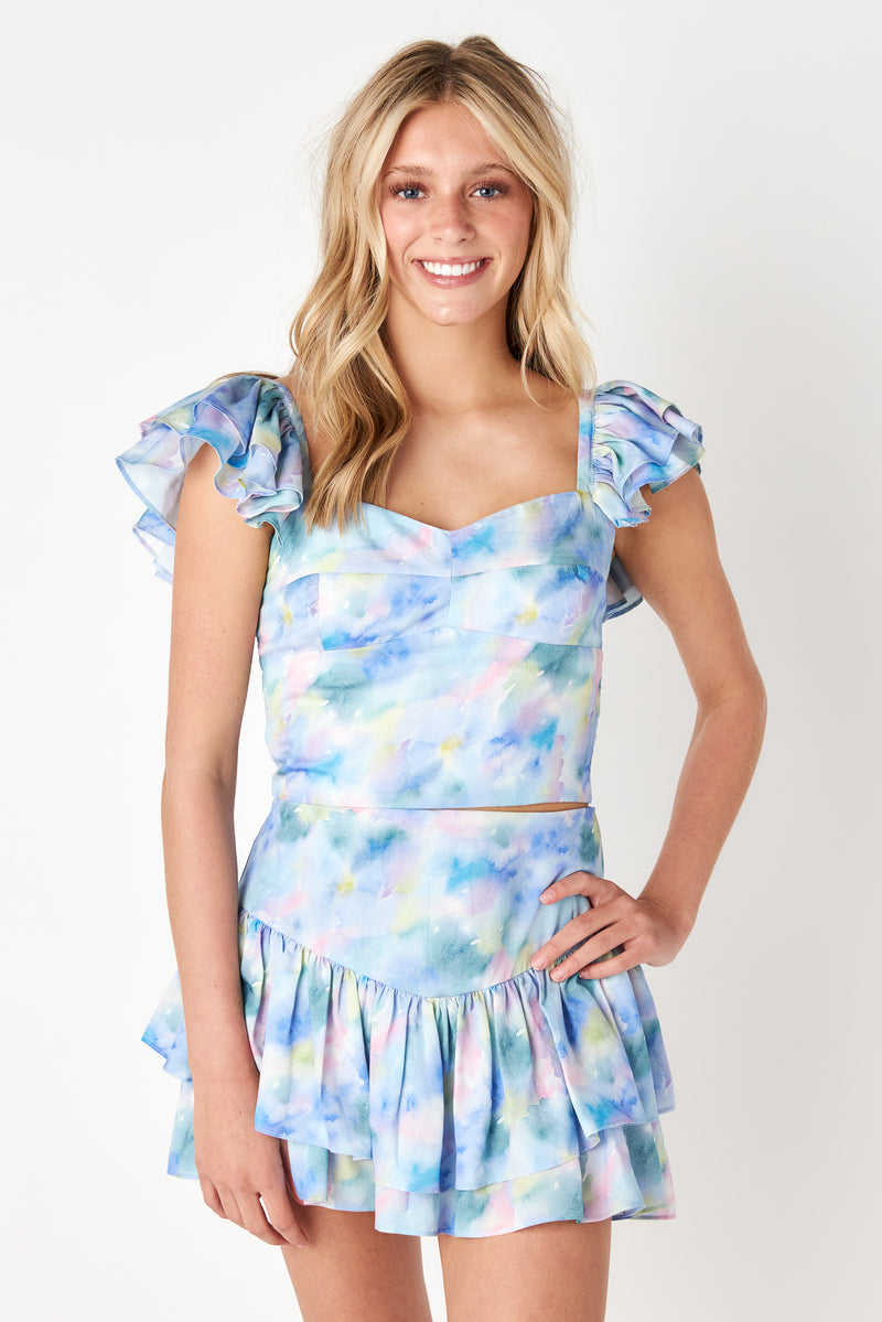 Juliet Ruffle Tank Painted Pastel