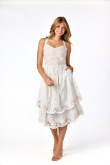 June Midi Dress White