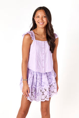 Helen Eyelet Top Lavender