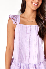 Helen Eyelet Top Lavender