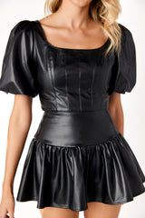 Libra Leather Skirt Black