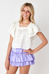 Willow Satin Mini Skirt Amethyst