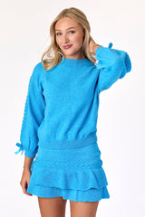 Bennie Braided Sweater Azure Blue