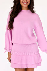 Bennie Braided Sweater Pink Frosting