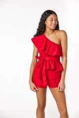 Piper Peplum Top Pomegranate