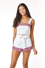 Roxy Top Floral Trim