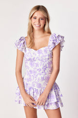 Taylor Layered Skirt Garden Toile Violet