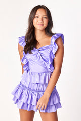 Willow Satin Mini Skirt Amethyst