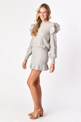 Claude Cable Knit Skirt Dove Gray