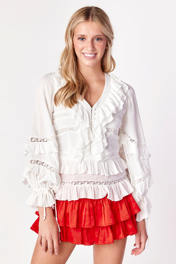 Bellwood Ruffle Top White