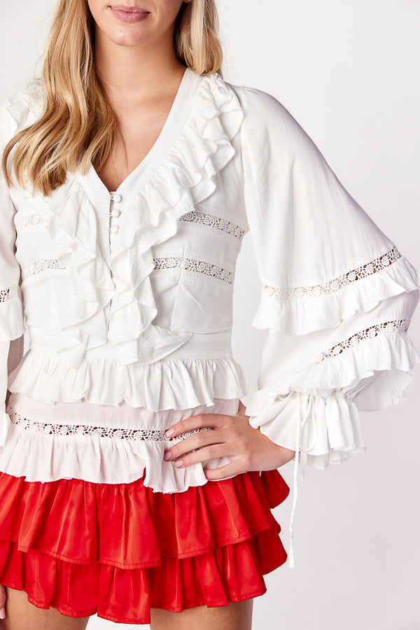 Bellwood Ruffle Top White