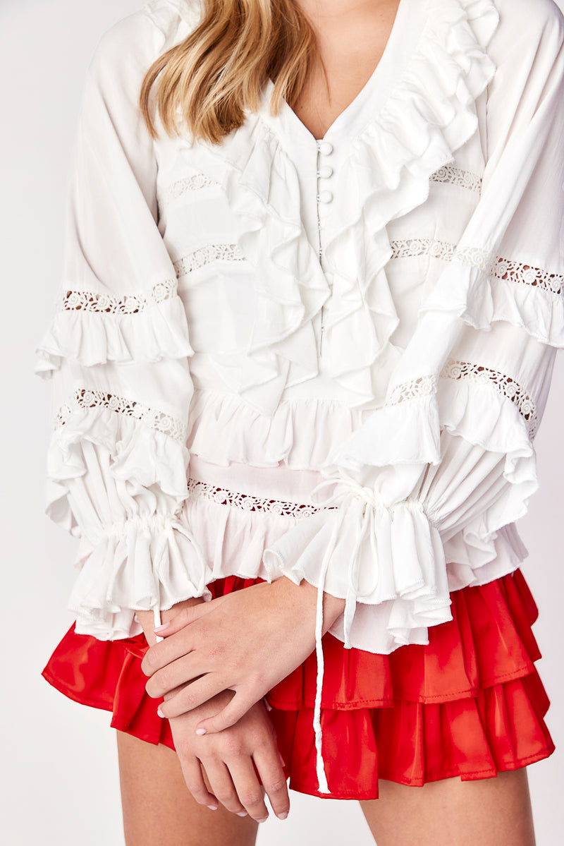 Bellwood Ruffle Top White