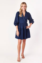 Caroline Collared Dress Indigo