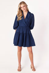 Caroline Collared Dress Indigo