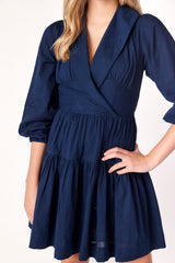 Caroline Collared Dress Indigo