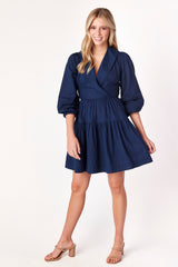 Caroline Collared Dress Indigo