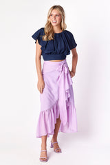 Florence Flounce Top Indigo