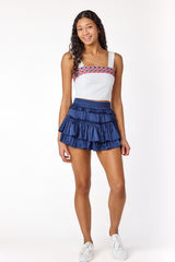 Willow Satin Skirt Navy